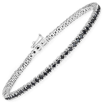 2.19 Carat Genuine Black Diamond .925 Sterling Silver Bracelet  DestGlow