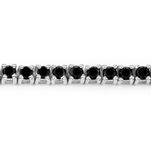 2.19 Carat Genuine Black Diamond .925 Sterling Silver Bracelet  DestGlow