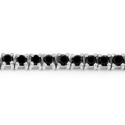 2.19 Carat Genuine Black Diamond .925 Sterling Silver Bracelet  DestGlow