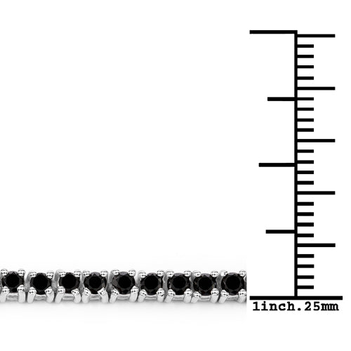 2.19 Carat Genuine Black Diamond .925 Sterling Silver Bracelet  DestGlow