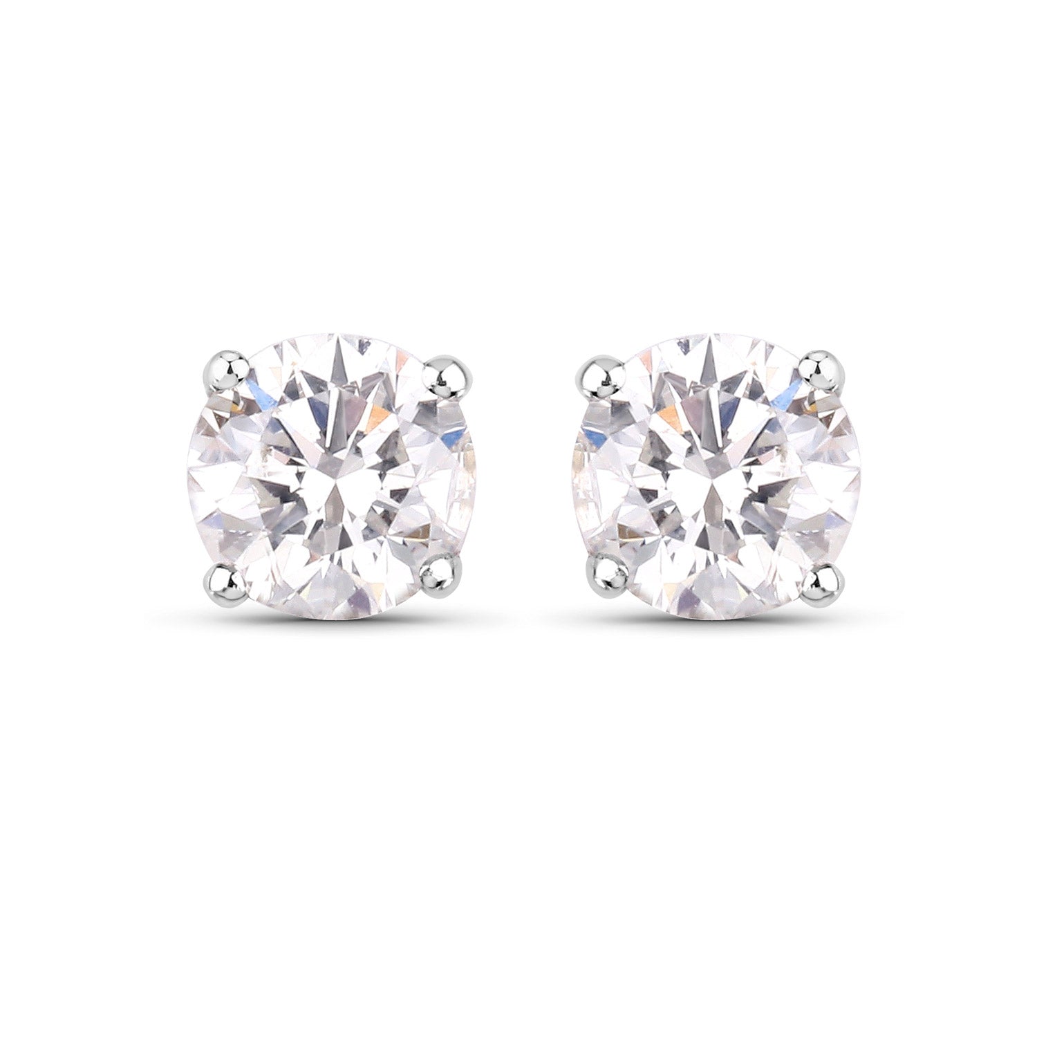 0.54 Carat Genuine White Diamond 14K White Gold Earrings by Bids.com