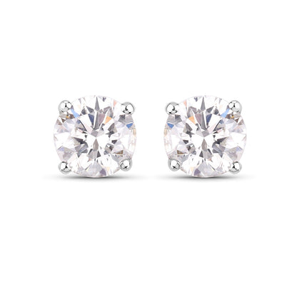 0.54 Carat Genuine White Diamond 14K White Gold Earrings by Bids.com