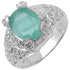 2.52 Carat Genuine Emerald & White Topaz .925 Sterling Silver Ring by Bids.com