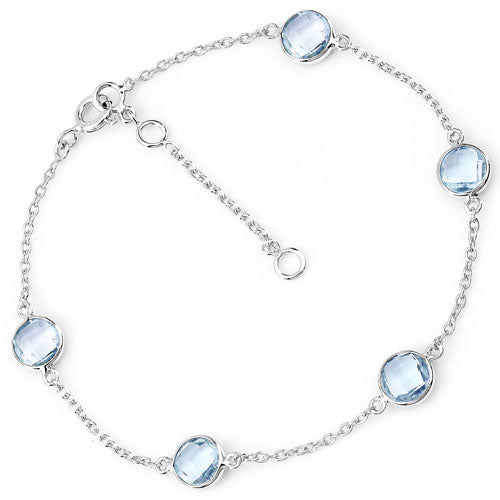 5.00 Carat Genuine Blue Topaz .925 Sterling Silver Bracelet by Bids.com