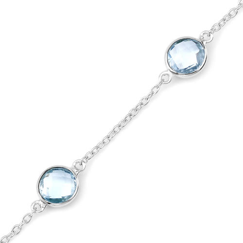 5.00 Carat Genuine Blue Topaz .925 Sterling Silver Bracelet by Bids.com