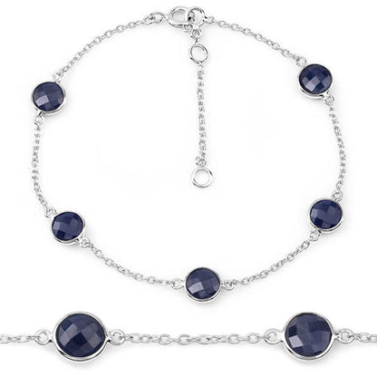 5.00 Carat Genuine Blue Sapphire .925 Sterling Silver Bracelet by Bids.com
