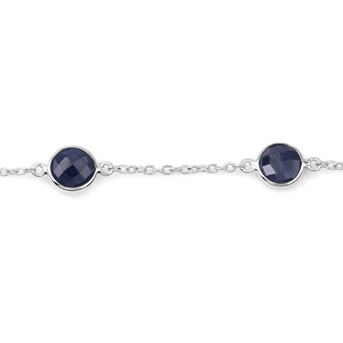 5.00 Carat Genuine Blue Sapphire .925 Sterling Silver Bracelet by Bids.com