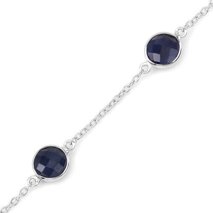 5.00 Carat Genuine Blue Sapphire .925 Sterling Silver Bracelet by Bids.com