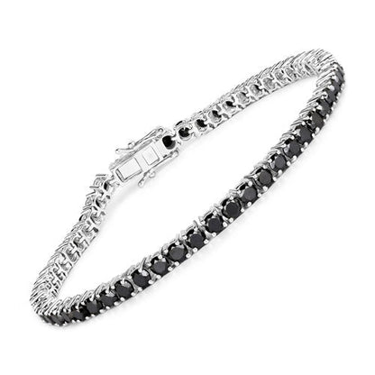 5.40 Carat Genuine Black Diamond .925 Sterling Silver Bracelet by Bids.com
