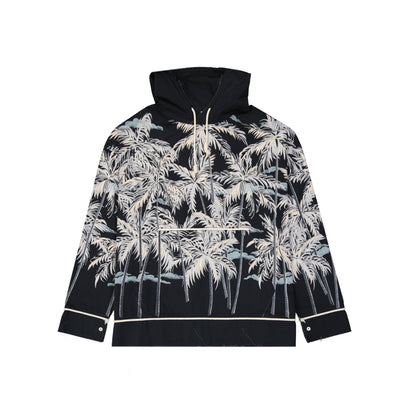 Palm Angels Hooded Printed Shirt Men by Luosophy