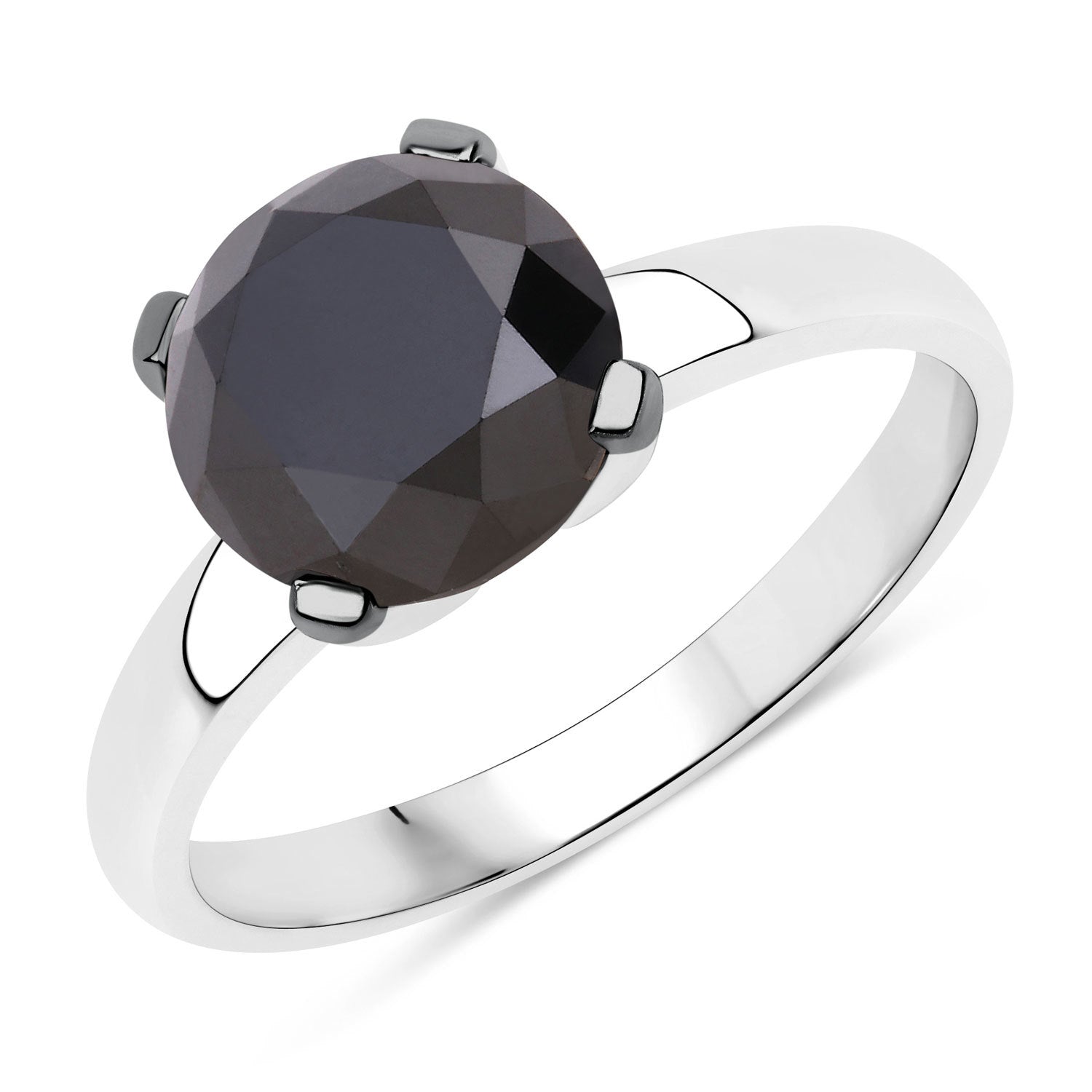 3.00 Carat Genuine Black Diamond 14K White Gold Ring by Bids.com