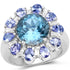 6.19 Carat Genuine London Blue Topaz, Tanzanite & White Topaz .925 Sterling Silver Ring by Bids.com