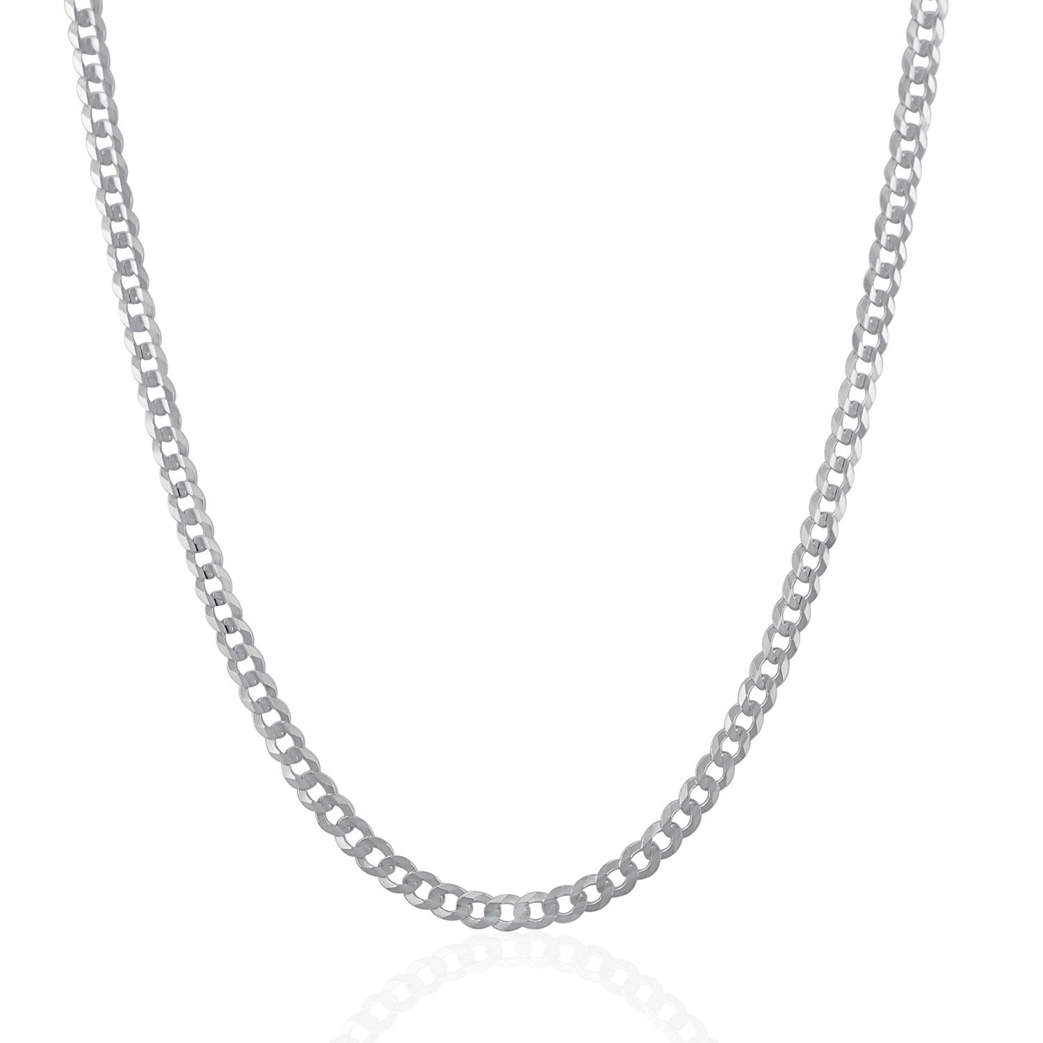 3.6mm 14k White Gold Solid Curb Chain by Bids.com