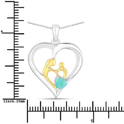 0.45 Carat Genuine Emerald .925 Sterling Silver Pendant by Bids.com