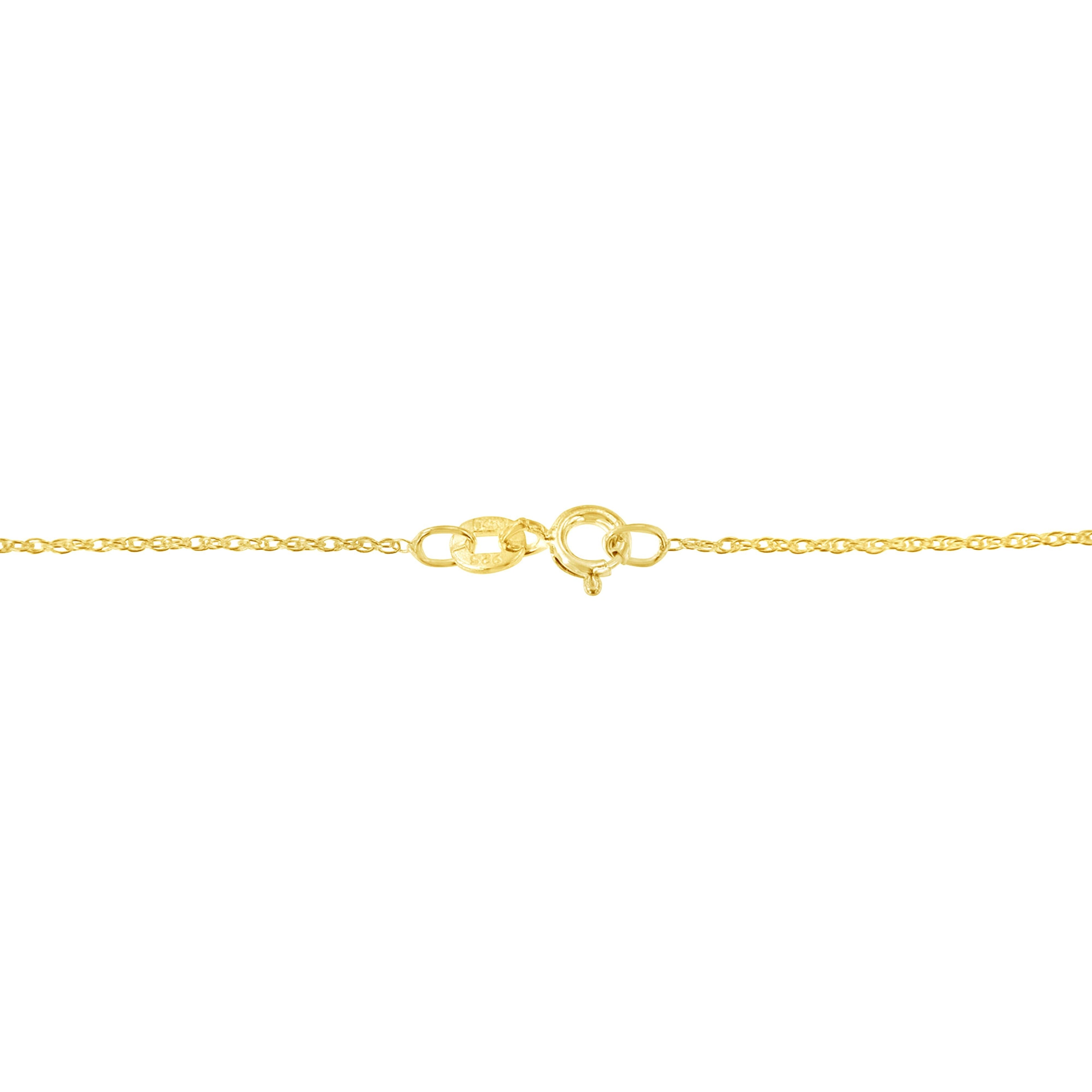 14K Yellow Gold Plated .925 Sterling Silver 1.0 Cttw Round and Baguette-Cut Diamond Composite Hearth 18" Pendant Necklace (I-J Color, I1-I2 Clarity)  DestGlow