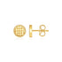 14k Yellow Gold Textured Circle Post Earrings  DestGlow