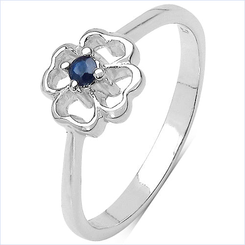 0.07 Carat Genuine Blue Sapphire .925 Sterling Silver Ring by Bids.com