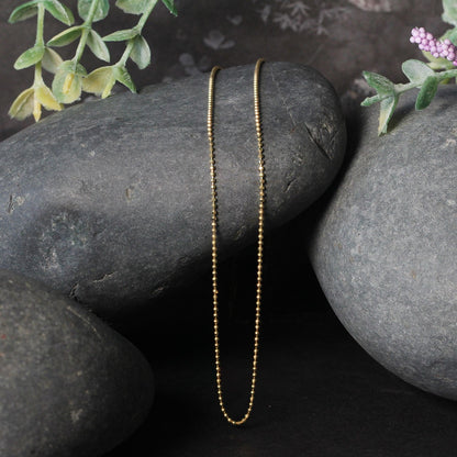 14k Yellow Gold Diamond-Cut Bead Chain 1.0mm by Bids.com