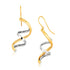 14k Two Tone Gold Double Helix Polished Dangling Earrings by Bids.com