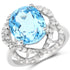 7.32 Carat Genuine Swiss Blue Topaz & White Topaz .925 Sterling Silver Ring by Bids.com