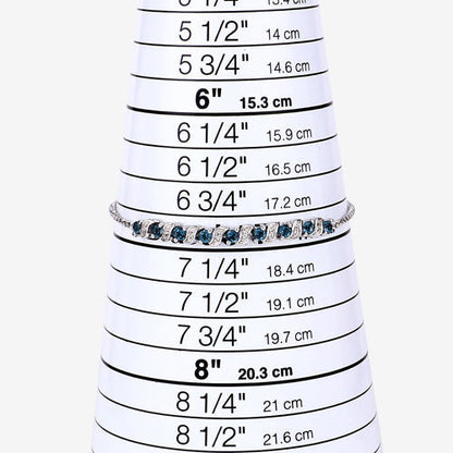 1.34 Carat Genuine London Blue Topaz and White Topaz .925 Sterling Silver Bracelet  DestGlow