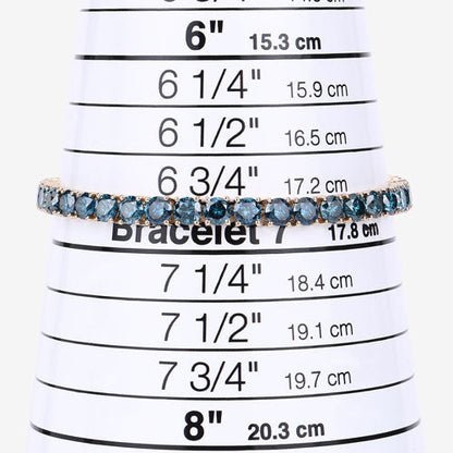 14.33 Carat Genuine Blue Diamond 14K Yellow Gold Bracelet