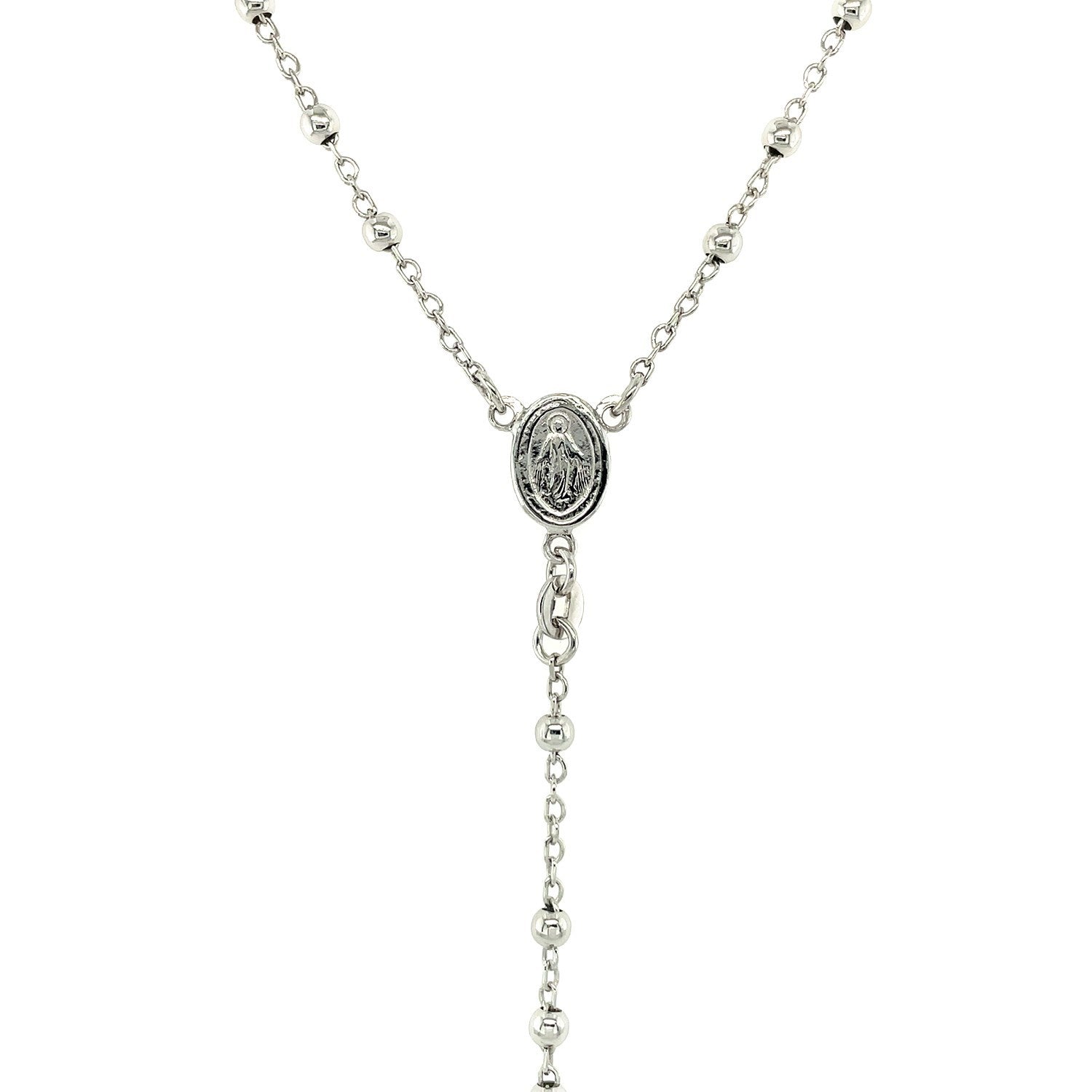 Fine Rosary Chain and Bead Necklace in Sterling Silver by Bids.com