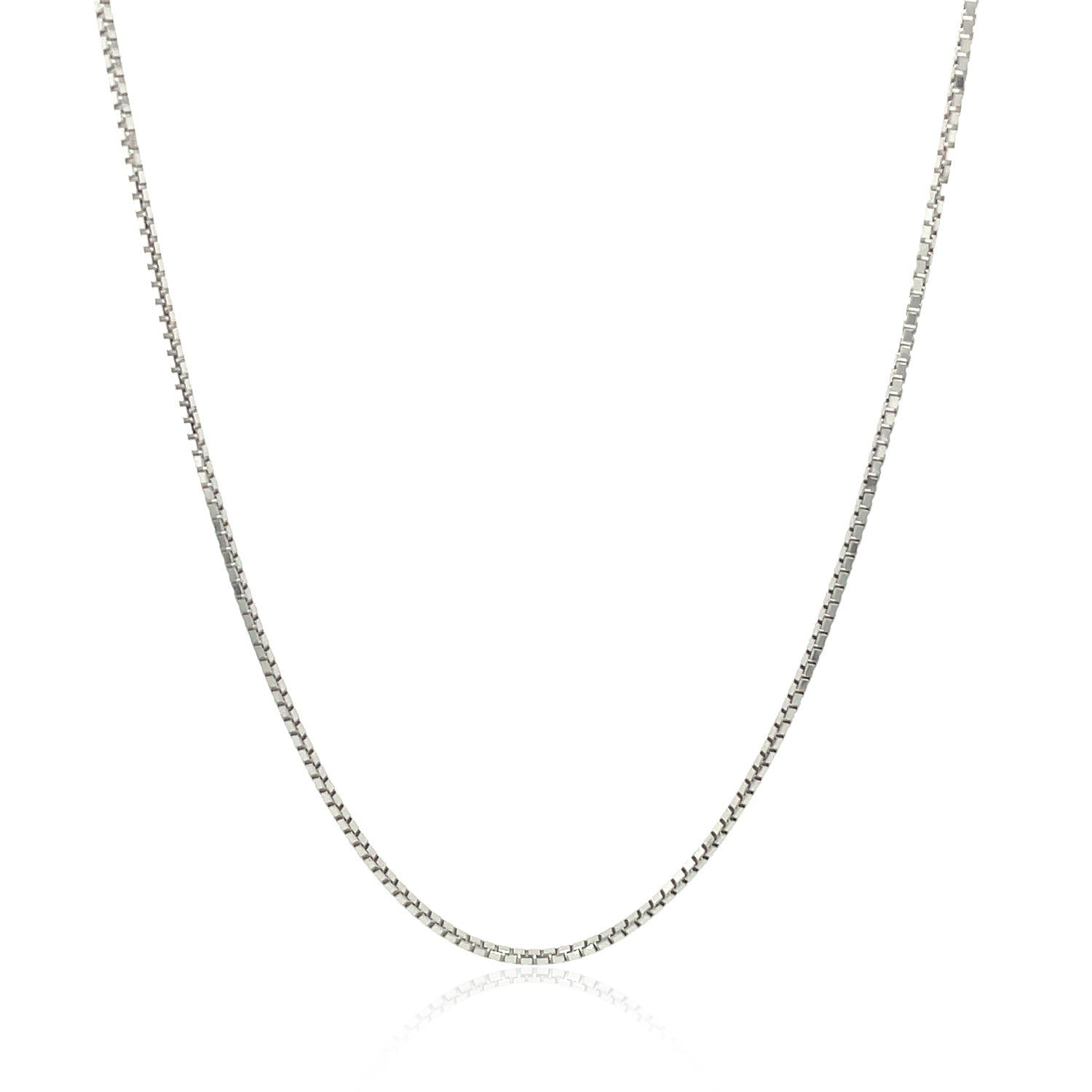 14k White Gold Octagonal Box Chain (1.00 mm) by Bids.com