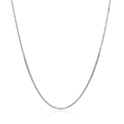 14k White Gold Octagonal Box Chain (1.00 mm) by Bids.com