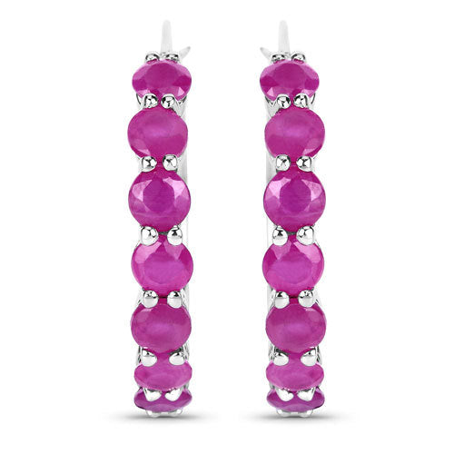2.80 Carat Genuine Ruby .925 Sterling Silver Earrings by Bids.com
