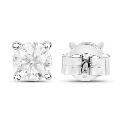 1.02 Carat Genuine White Diamond 14K White Gold Earrings by Bids.com