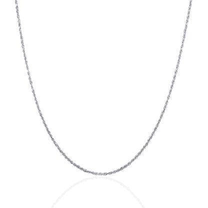 10k White Gold Solid Diamond Cut Rope Chain 1.4mm by Bids.com