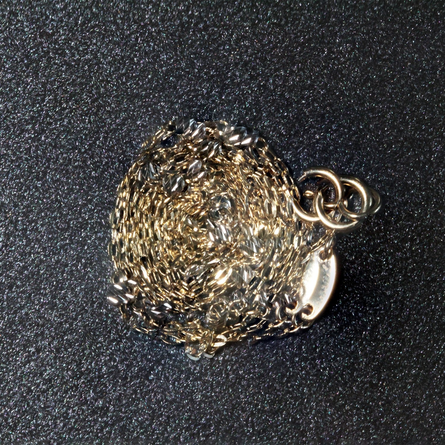 Diamond Cut Bead Links Pendant Chain in 14k Two Tone Gold (3.5mm) by Bids.com