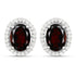 2.77 Carat Genuine Garnet and White Diamond .925 Sterling Silver Earrings  DestGlow