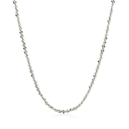 Rhodium Plated 2.2mm Sterling Silver Sparkle Style Chain by Bids.com