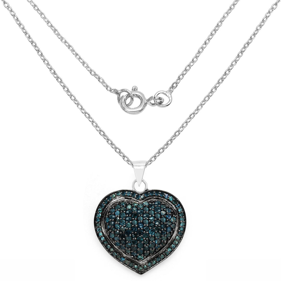 1.25 Carat Genuine Blue Diamond .925 Sterling Silver Pendant by Bids.com
