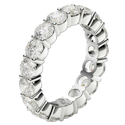 Round Cut Lab Grown Diamond Eternity Ring in 14k White Gold (3 cttw FG/VS2) by Bids.com