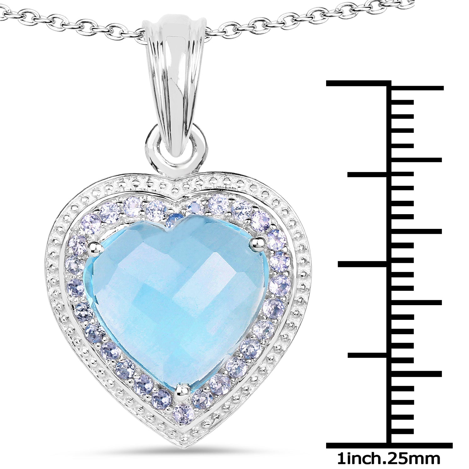 7.36 Carat Genuine Blue Topaz and Tanzanite .925 Sterling Silver Pendant by Bids.com