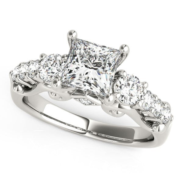 14k White Gold 3 Stone Antique Design Diamond Engagement Ring (1 3/4 cttw) by Bids.com