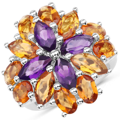 7.96 Carat Genuine Amethyst &amp; Madeira Citrine .925 Sterling Silver Ring by Bids.com