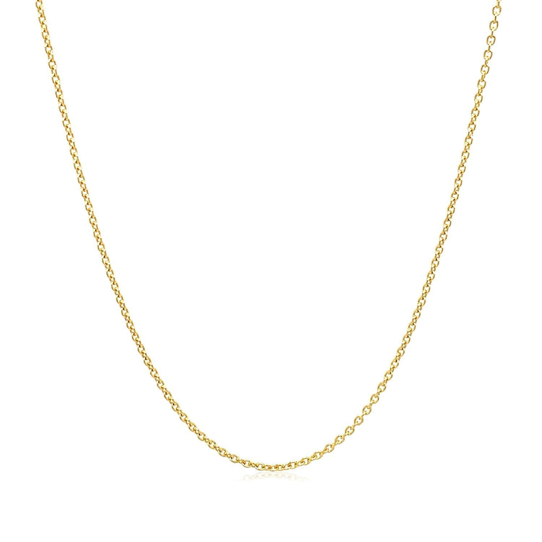 14k Yellow Gold Round Cable Link Chain 1.1mm  DestGlow