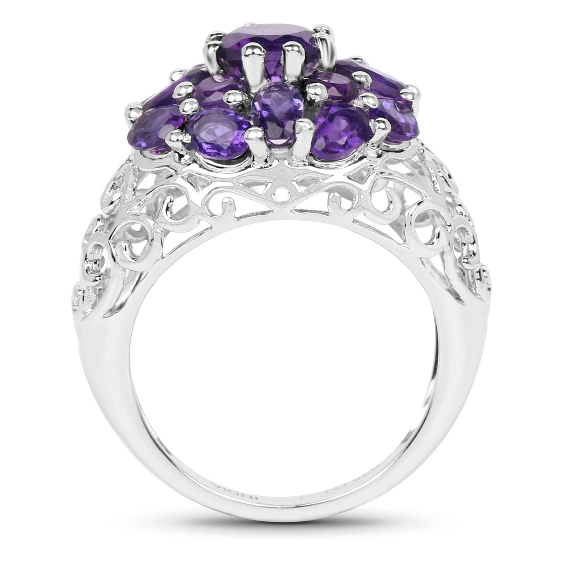 3.29 Carat Genuine Amethyst .925 Sterling Silver Ring by Bids.com