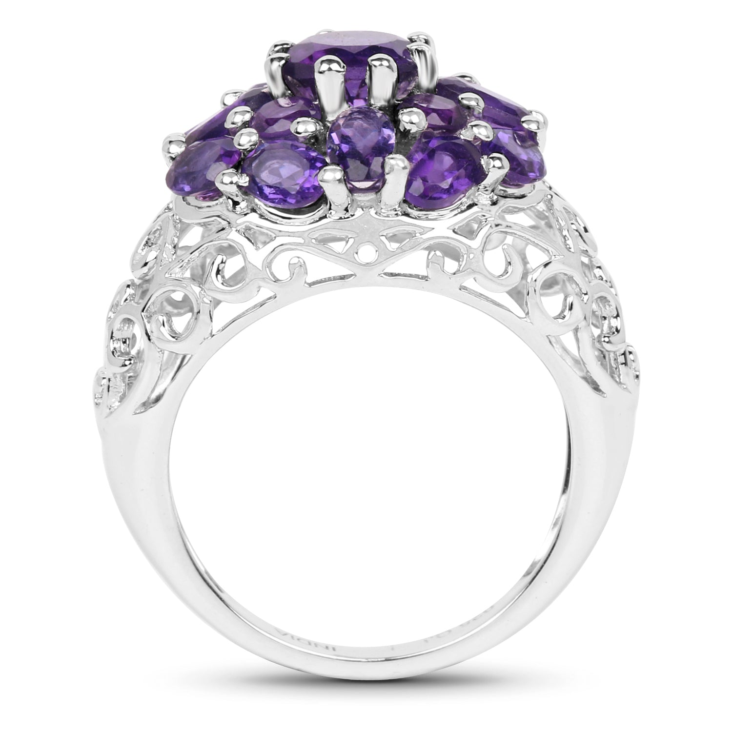 3.29 Carat Genuine Amethyst .925 Sterling Silver Ring by Bids.com