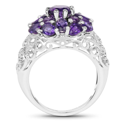 3.29 Carat Genuine Amethyst .925 Sterling Silver Ring by Bids.com