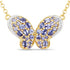 3.31 Carat Genuine Tanzanite and White Zircon .925 Sterling Silver Pendant  DestGlow
