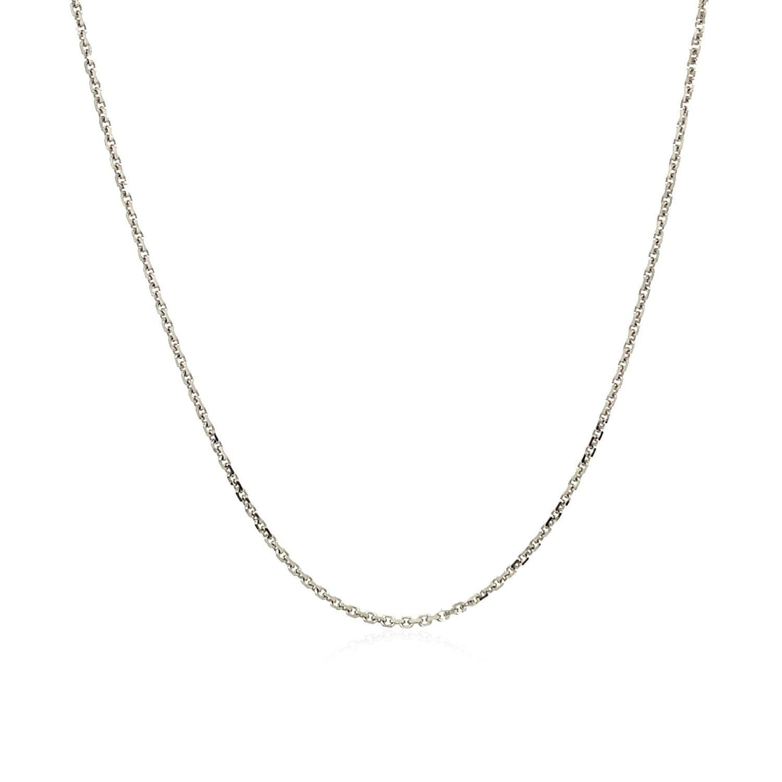 10k White Gold Adjustable Cable Chain 0.9mm by Bids.com