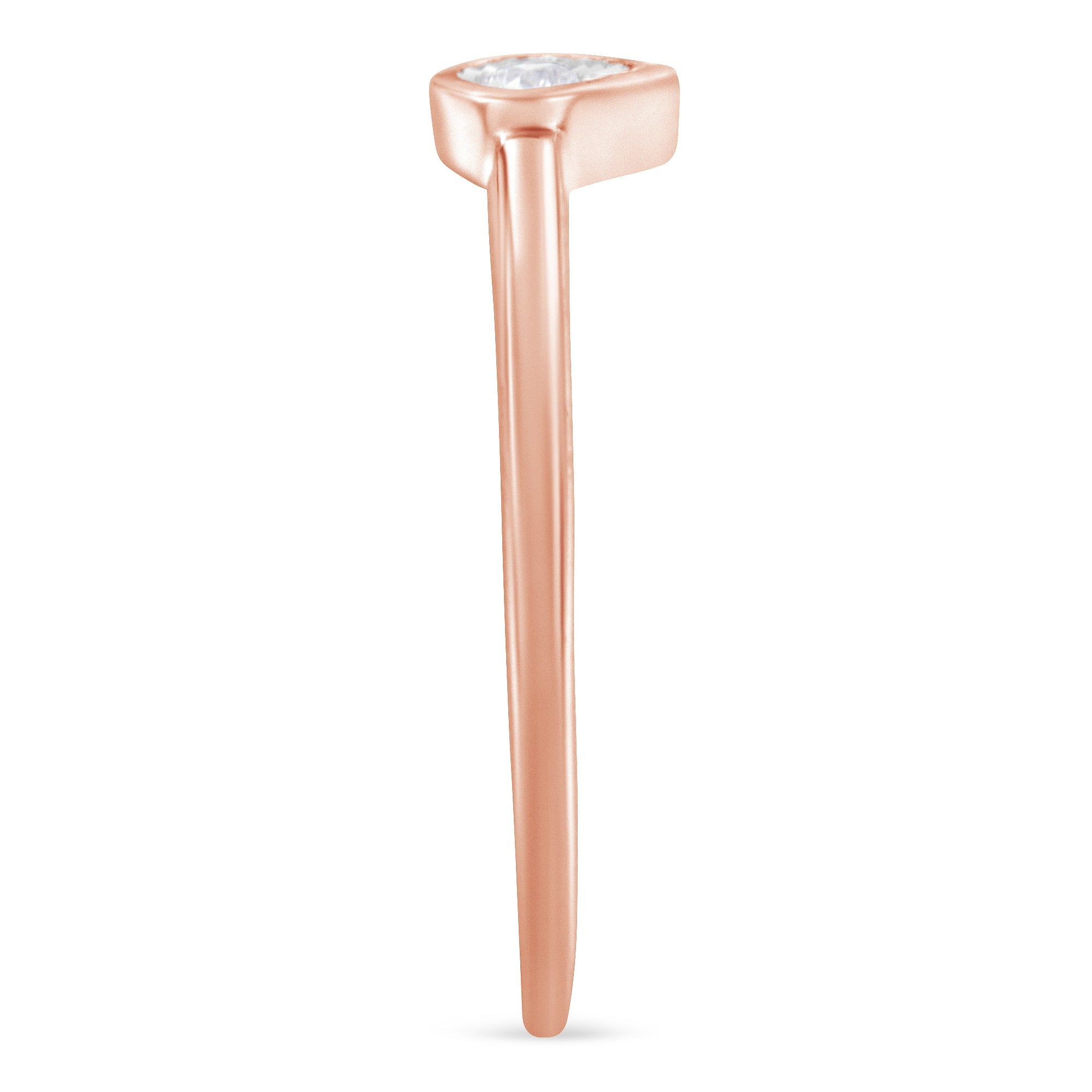 14K Rose Gold Plated .925 Sterling Silver 1/20 Carat Diamond Teardrop Pear-Shaped Miracle Set Petite Fashion Ring (J-K Color, I1-I2 Clarity) - Size 6 by Bids.com