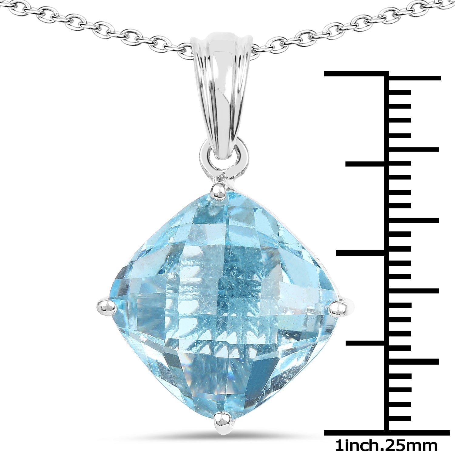 11.10 Carat Genuine Blue Topaz .925 Sterling Silver Pendant  DestGlow