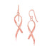 14k Rose Gold Polished Ribbon Style Drop Earrings by Bids.com