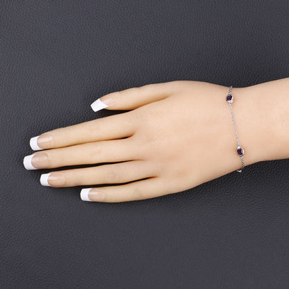 1.70 Carat Genuine Amethyst .925 Sterling Silver Bracelet by Bids.com
